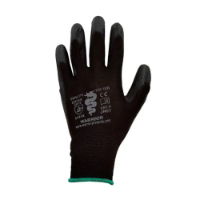 WARRIOR BLACK PU COATED GLOVES SIZE 9 (L) 