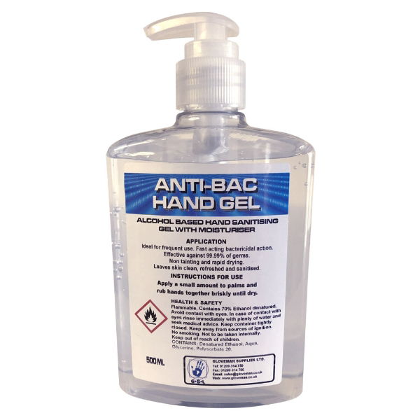 HAND SANITISER GEL PUMP BOTTLE