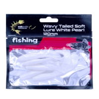 WSB WAVY TAILED SOFT LURE WHITE PEARL 120MM