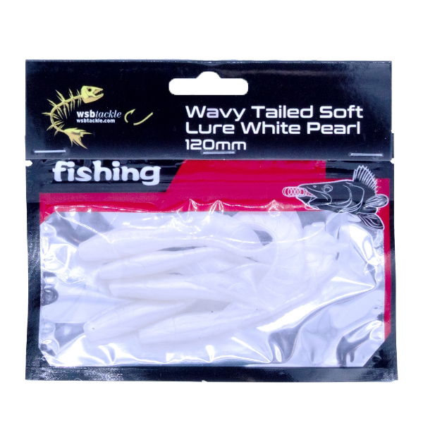 WSB WAVY TAILED SOFT LURE WHITE PEARL 120MM