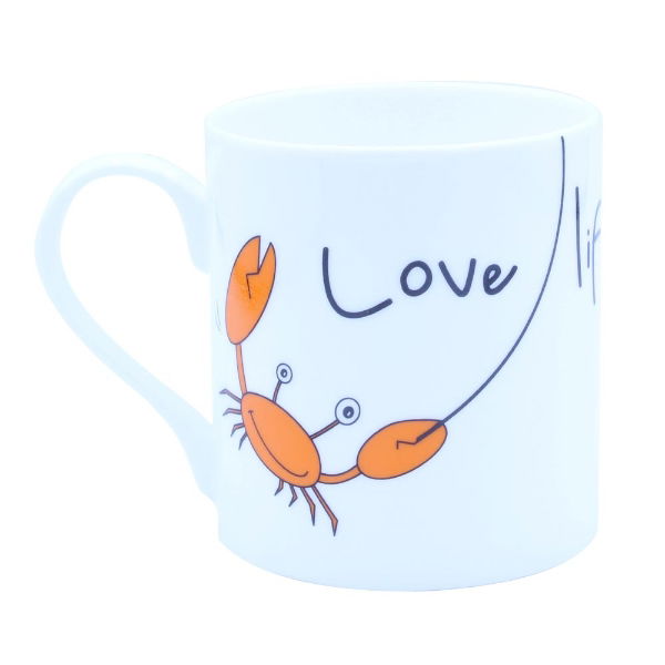 SMALL MUGS LOVE LIFE DON'T BE CRABBY 