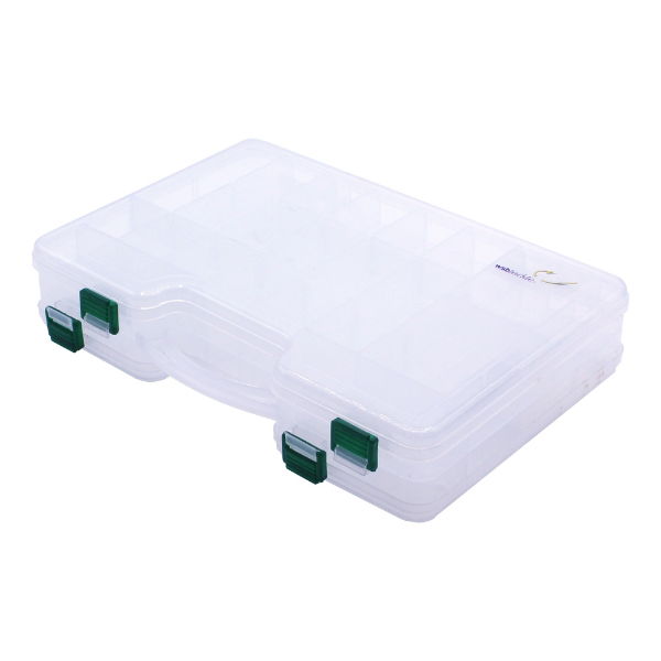 DOUBLE SIDED TACKLE/LURE BOX WITH HANDLE 