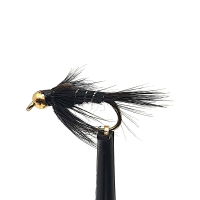 G/HEAD LONG SHANK NYMPHS BLACK & SILVER SZ 10 (1 PACK OF 12)